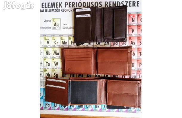 Tartós valódi bőr prémium pénztárca kb 12x10cm Kétféle Kivitel