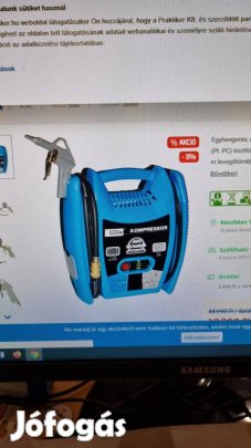 Tartozékaival, egy hengeres, olajmentes hordozható táskakompresszor