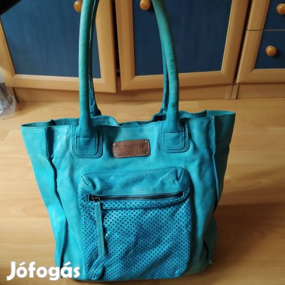 Taschendieb Wien álomszép türkiz bőr női táska válltáska