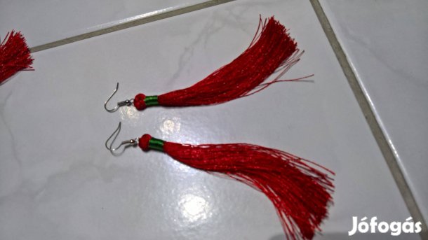 Táska dísz - Fülbevaló vagy bármire egyedi design új piros 1 pár