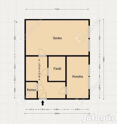 Tatabányán, Dózsakertben, 31 nm-es, 1 szobás, földszinti lakás eladó!