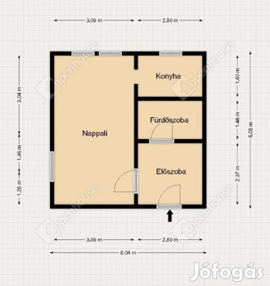 Tatabányán, újvárosban 1 szobás téglalakás eladó!