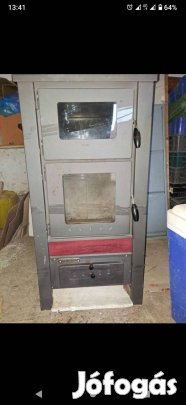 Taurus 12kW szabadonálló csempés sütős kandalló kályhacsővel