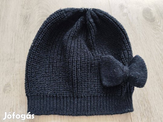 Tavaszi / őszi masni díszes lányka sapka - kb. 6-10 év