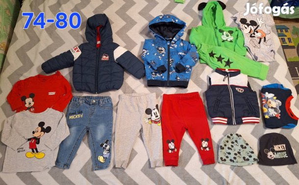 Tavaszi márkás Mickey egeres kisfiú ruhacsomag 74-80
