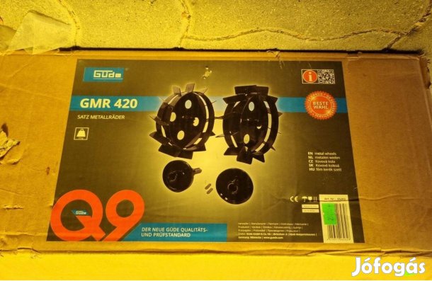 Tavaszi munkákhoz bordázott fém kerék kistraktorhoz, járókerék