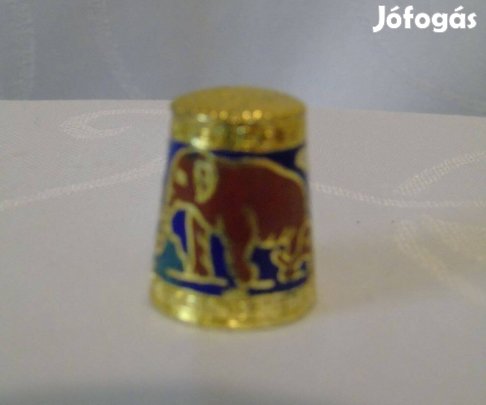 Távol-Keleti zománc berakásos gyűszű