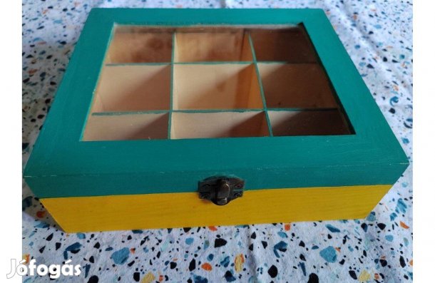 Teafilter tartó doboz 9 fakkos