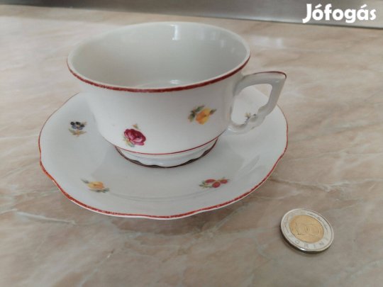 Teás csésze alátéttel Zsolnay régi jelzet szép db
