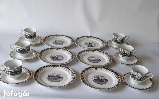 Teás és süteményestányér készlet