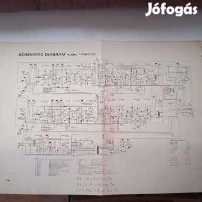 Technics RS-620 USD kazettás magnó eredeti gyári rajza
