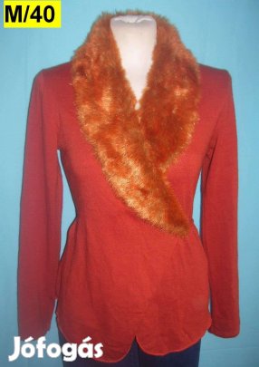 Téglavörös,átlapolós műszőrös,pulóver,kardigán M/40