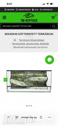 Teknős terrárium 80x40x40 cm, hátfalazott eladó