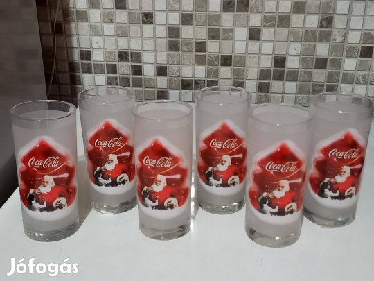 Télapó mintás coca colás új poharak 6db