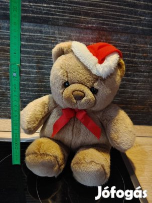 Télapó sapkás plüss mackó maci medve