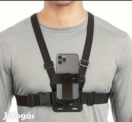 Telefon és kamera tartó konzol mellkasra, táskára
