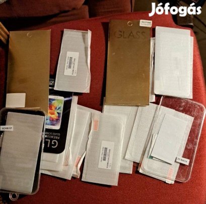 Telefon üvegfóliák egyben kb 15 db különféle méretek