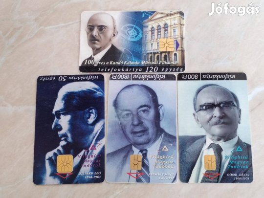 Telefonkártya szép darabok Híres Magyarok 4 db