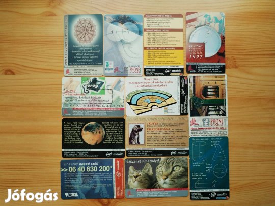 Telefonkártyák régi Magyar 12 db