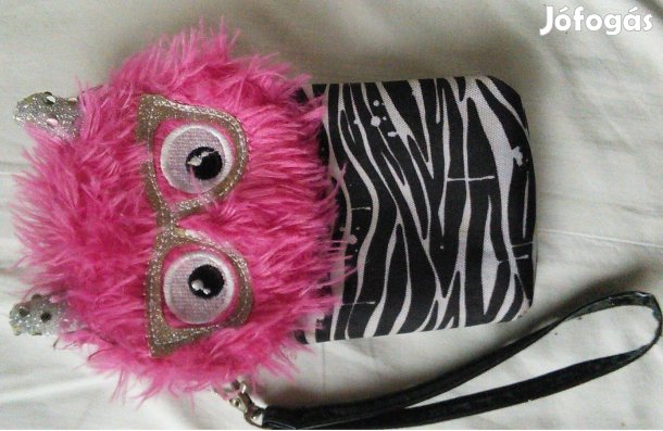 Telefontartó rózsaszín 7,5 cm x 13 cm zebramintás telefon tartó tok