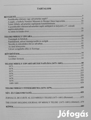 Teleki Mihály udvartartási naplója (1673-1681) Fehér János