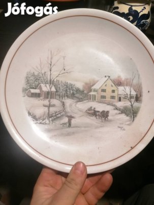 Téli Otthon) dísztányér / falitányér / vintage