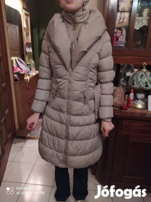 Téli drapp színű női kabát eladó