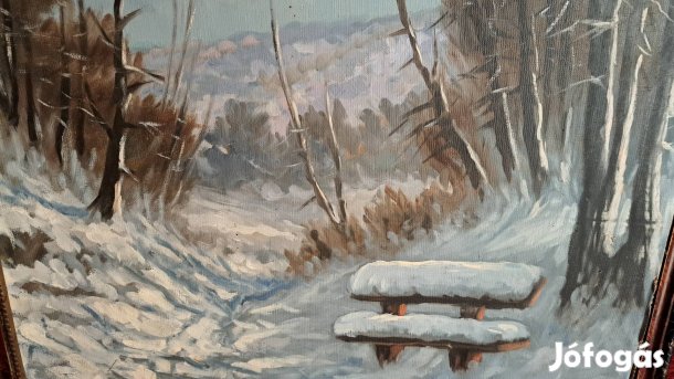 Téli táj festmény