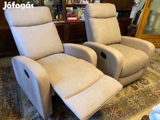 Teljesen új TV fotel, lábtartós, bézs színű