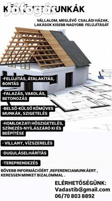 Teljeskörű lakás felujítást vállalok!