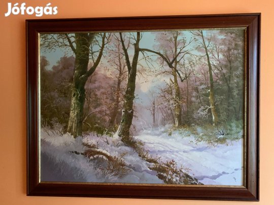Temesvári Ferenc Téli táj olajfestmény