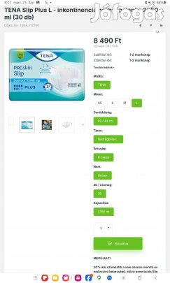 Tena pelenka 30 db-os