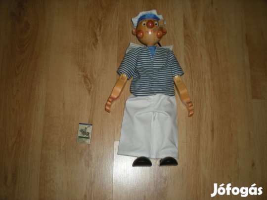 Tengerész matróz fabábu fa figura Popey