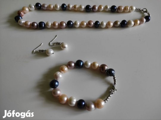 Tenyésztett gyöngy ékszer szett