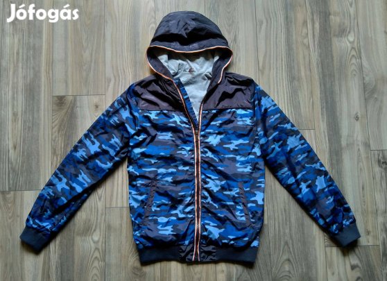 Terepmintás kék átmeneti széldzseki outdoor túra kabát M-es