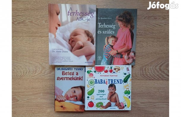 Terhesség, szülés, babaétrend könyvcsomag, 4 db egyben