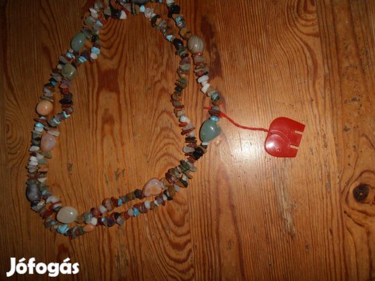 Terméskő nyaklánc , hosszú, elefánt medállal 2500 ft:Lenti