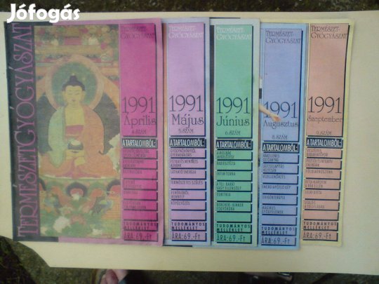 Természet Gyógyász magazin régi 1991 (5 db.)