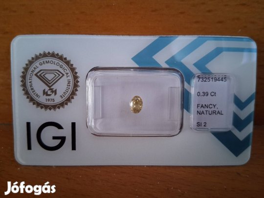 Természetes Fancy Greenish Yellow gyémánt - IGI tanúsítvánnyal