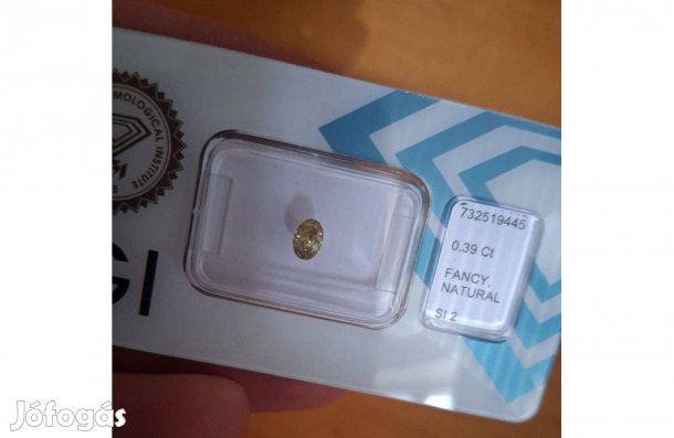 Természetes Fancy Greenish Yellow gyémánt - IGI tanúsítvánnyal