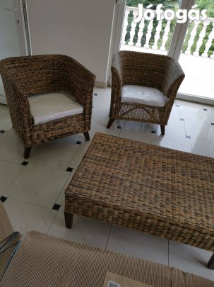 Természetes Rattan Garnitúra