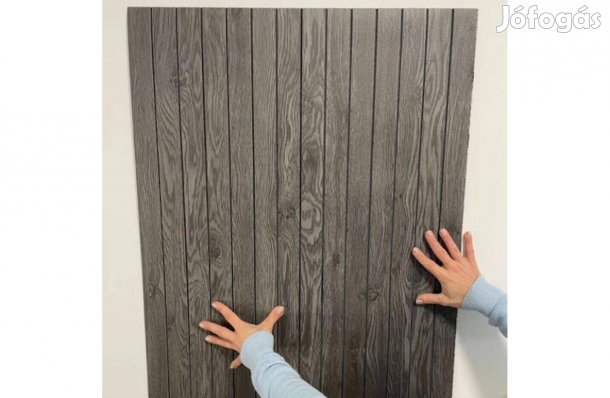 Természetes fa hatású sötét szürke Öntapadós Lambéria Panel psdr-0016-