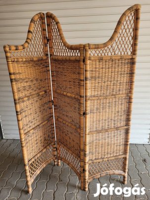 Természetes rattan 3 szárnyú paraván spanyolfal spanyol fal