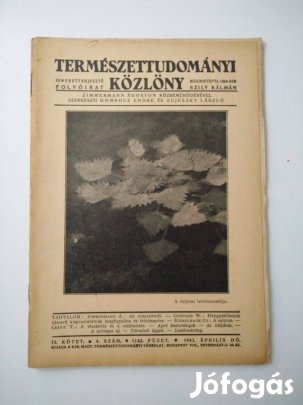 Természettudományi Közlöny 1943 április /75. kötet 4. szám 1142. füzet
