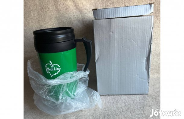 Termosz, kávéspohár, Mediline felirattal, új