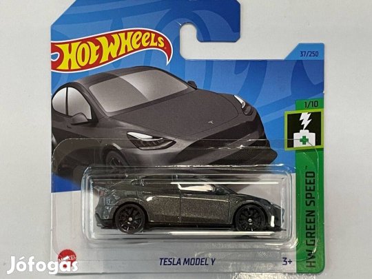 Tesla Model Y 1:72 Hot Wheels Green Speed 1/10