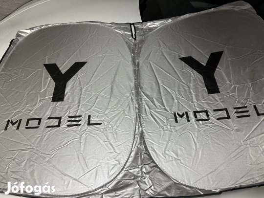 Tesla Model Y szélvédő árnyékoló világos színű Tesla Model Y feliratos