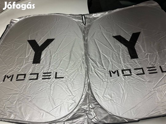 Tesla Model Y szélvédő árnyékoló világos színű Tesla Model Y feliratos