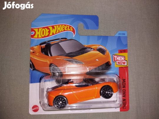 Tesla Roadster narancssárga Matchbox Match Box Hot Wheels kisautó e-au
