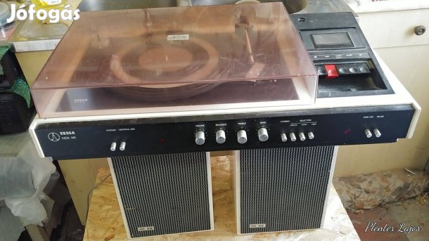 Tesla lemezjátszó, magnó, erősítő, fekvő hifi